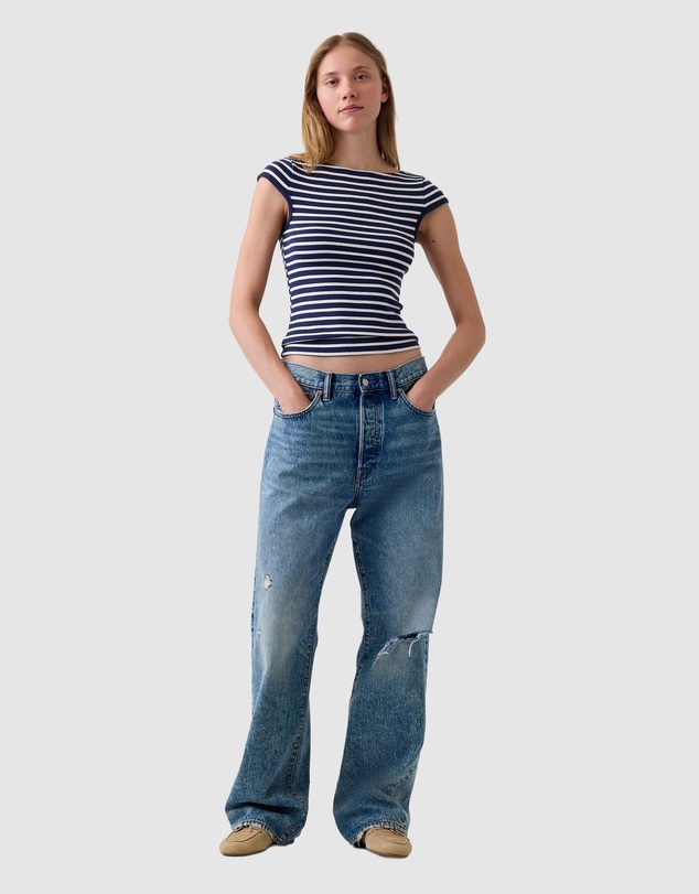 GAP - SS Mod Cap Sleeve Boatneck T-Shirt