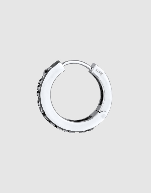 Kuzzoi - ICONIC EXCLUSIVE - Earrings Single Creoles Roman Numerals in 925 Sterling Silver Oxidised