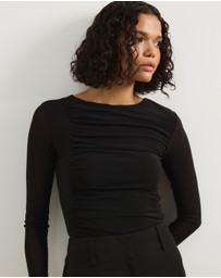 Atmos&Here - Alice Gathered Mesh Top