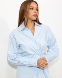Dazie - Em Asymmetrical Button Up Shirt