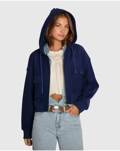 Belle & Bloom - Fireside Cropped Utility Zip Jacket