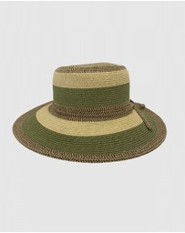 Jacaru - Jacaru 1752 Striped Wide Brim Hat