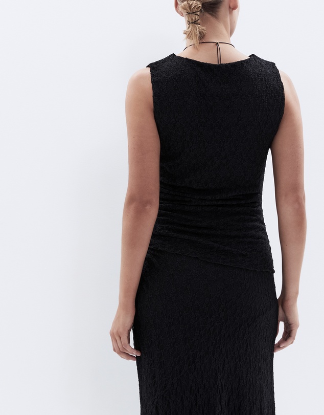 UNISON - Sleeveless Lace Ruched Top