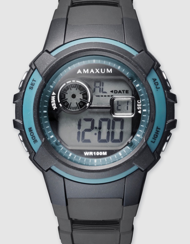 Maxum - Button - Black & Teal Digital
