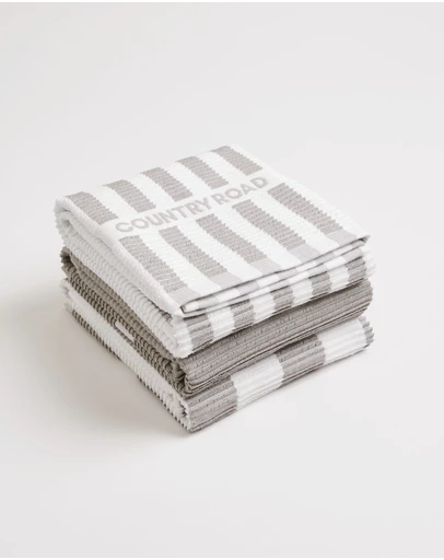 Country Road - Cr Stripe Australian Cotton Tea Towel Pack Of 3
