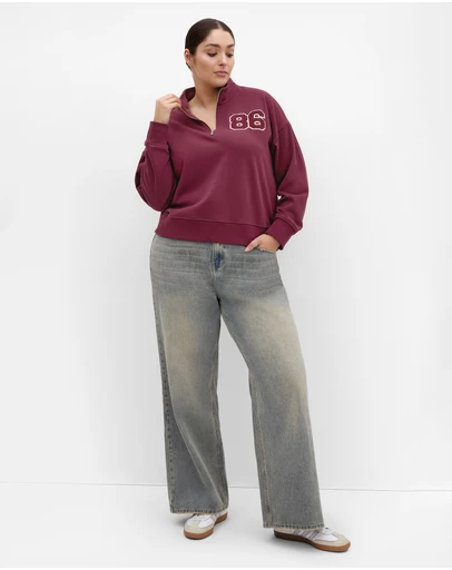 City Chic - Bliss Half Zip Sweatshirt