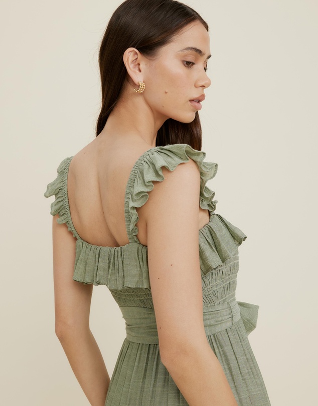 The Fated - Luca Flutter Sleeve Maxi Dress