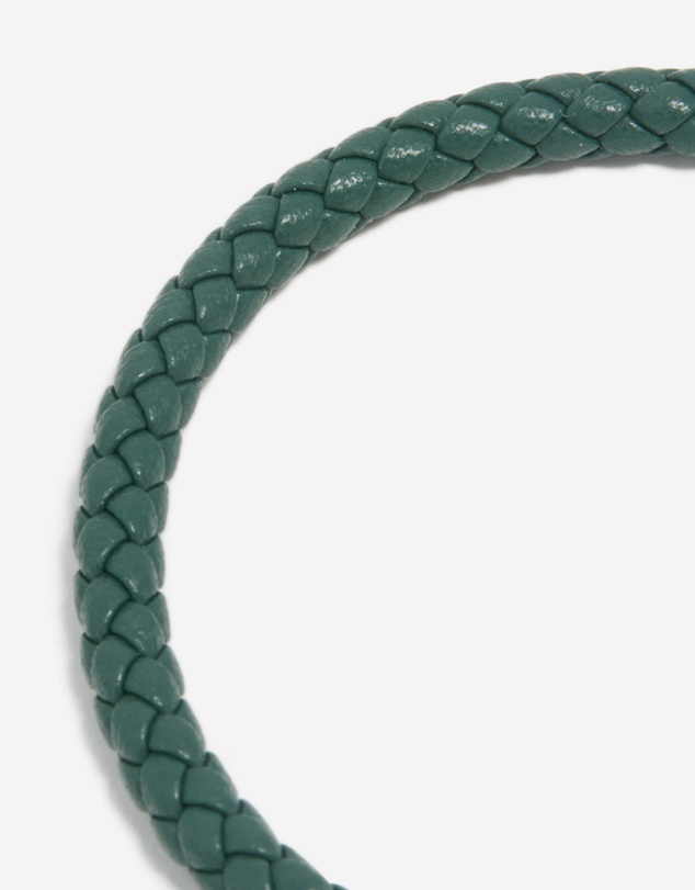 Lovisa - Waterproof Gold Plated Stainless Steel Turquoise PU Leather Braided Chunky Link Bracelet