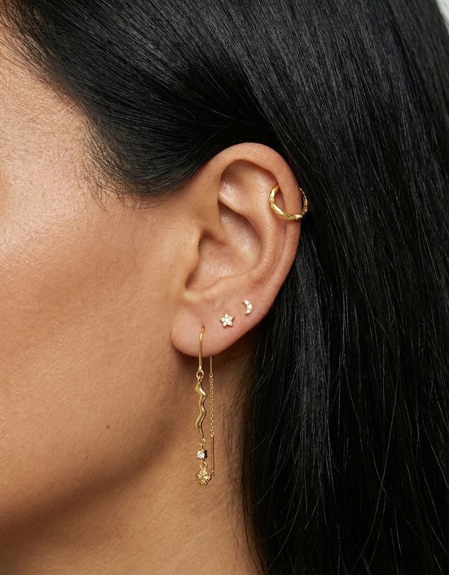 HOUSE OF SLANI - Moon & Star Crystal Stud Earrings