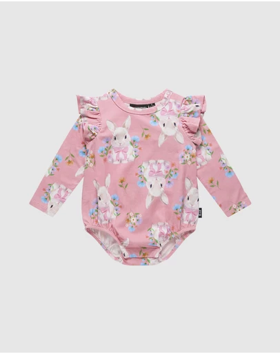Rock Your Baby - Hunny Bunny Long Sleeve Frill Bubble Bodysuit