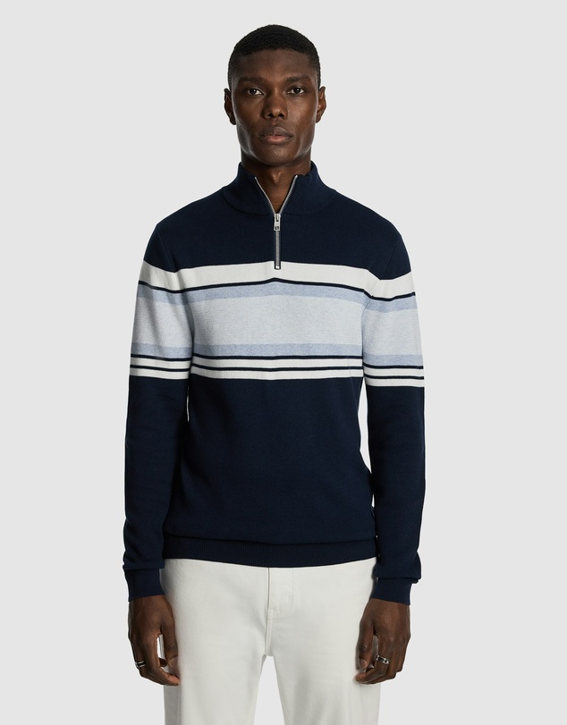yd. - Brosnon 1/4 Zip Knit Jumper