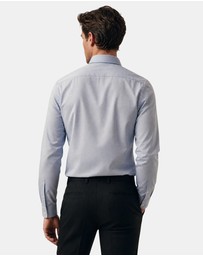 Henry Bucks - HENRY SARTORIAL Easy Care Cotton Shirt BLUE