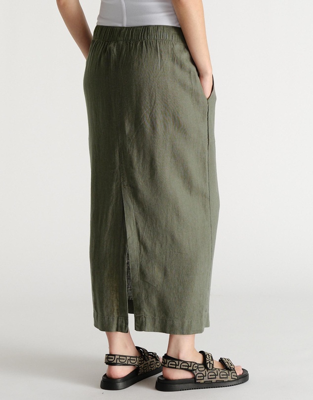 Decjuba - D-Luxe Linen Blend Midi Skirt