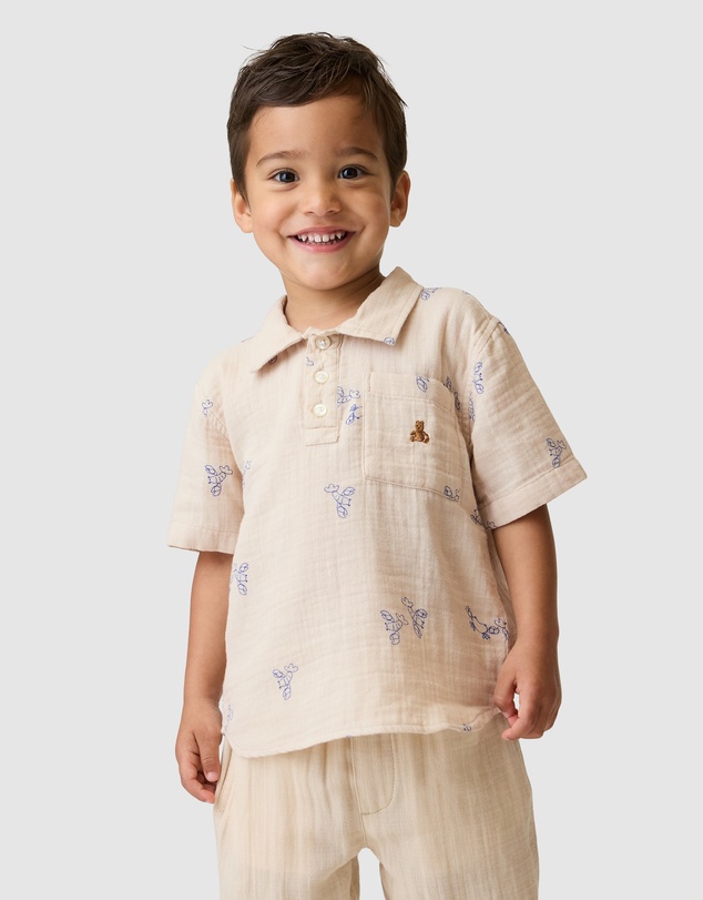 GAP - SS Gauze Icon Polo - Babies-Kids