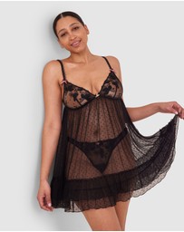Bras N Things - Enchanted Desdemona Babydoll - Black