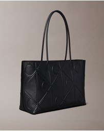 Calvin Klein - Embossed Allover Monogram Logo Tote Bag