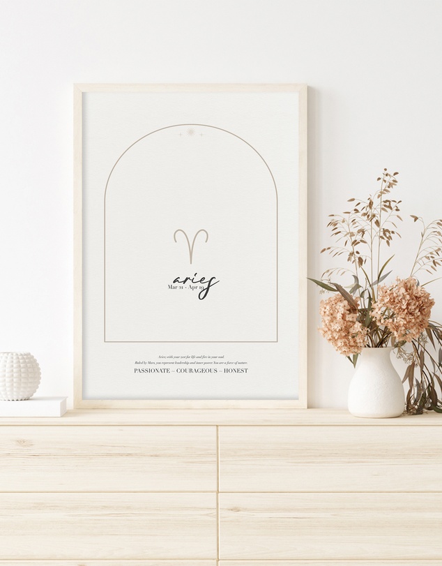 Olive et Oriel - Aries Zodiac Art Print A3