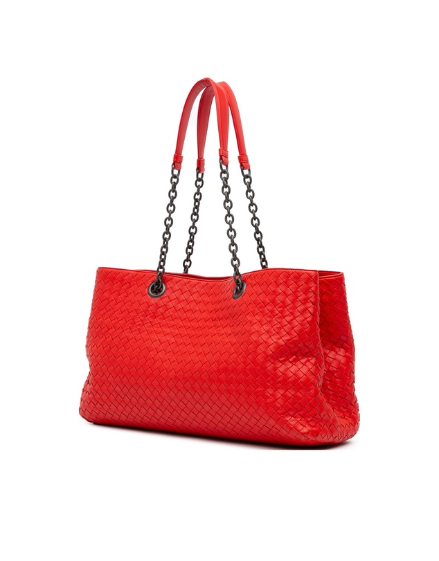 Pre-Loved by Azura Reborn - Pre-Loved bottega veneta Woven Leather Chain Detail Tote Bag with Handle