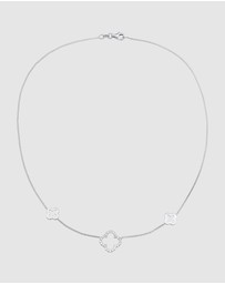 Elli Jewelry - Necklace Cloverleaf Symbol Luck with Zirconia in 925 Sterling Silver