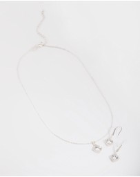 Lovisa - Silver Square Cut Cubic Zirconia Necklace & Earrings Set