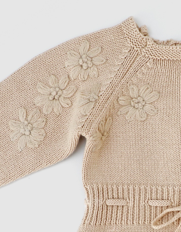 WITH LOVE FOR KIDS - Long Sleeve Knitted Romper - Babies