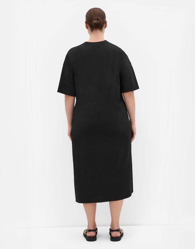 City Chic - Plus size Fashion Tee Midi Dress - black