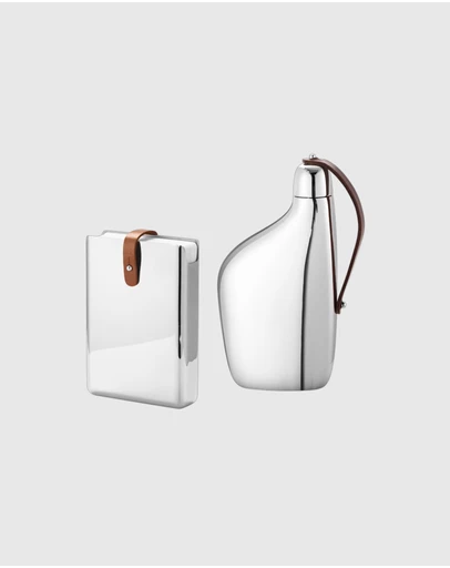 Georg Jensen - Sky Playing Cards and Flask Set