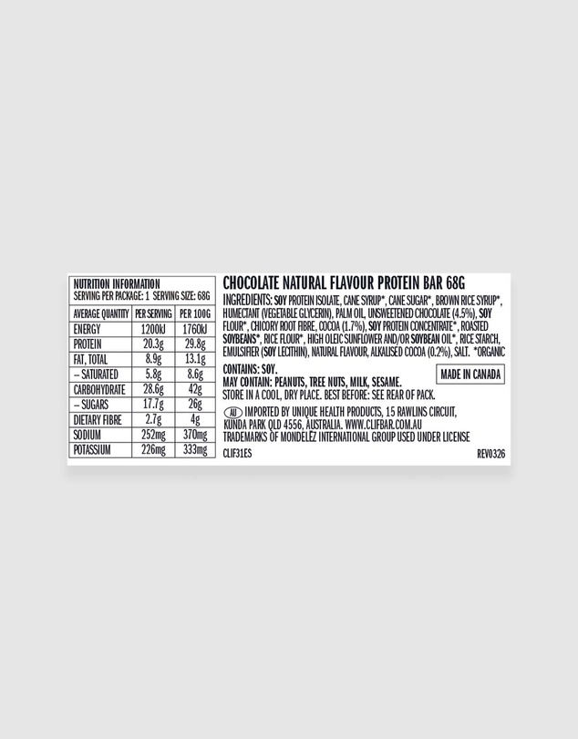 CLIF - Chocolate Flavour Builders Bar - 12x68g