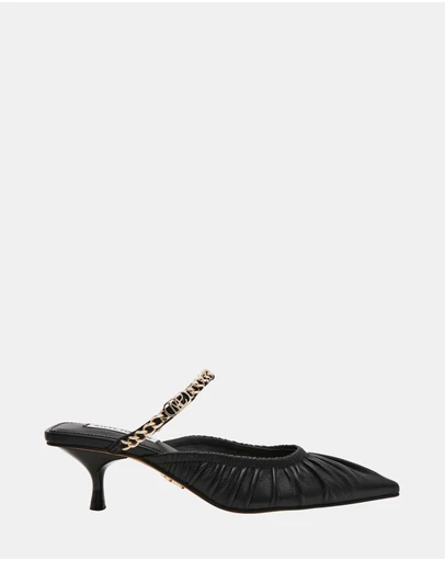 Steve Madden - Small-Talk Black Leather Heels