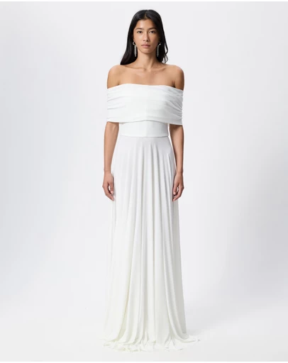 Norma Kamali - Sleeveless Cowl Neck Flared Gown