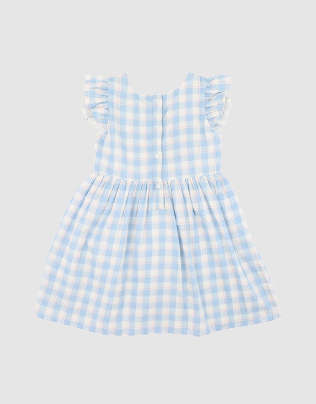 Bebe by Minihaha - Bonnie Check Organic Embroidered Dress - Kids