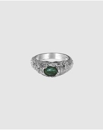 Haze & Glory - ICONIC EXCLUSIVE - Ring Signet Men Moss 925 Sterling Silver