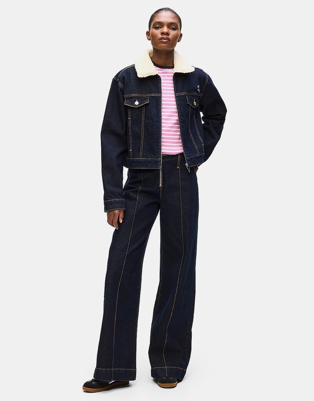 Karl Lagerfeld - Ikon Patch Wide Denim Pants