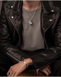 Nialaya Jewellery - Men's Necklace with Evil Eye and Eye Of Ra Pendant