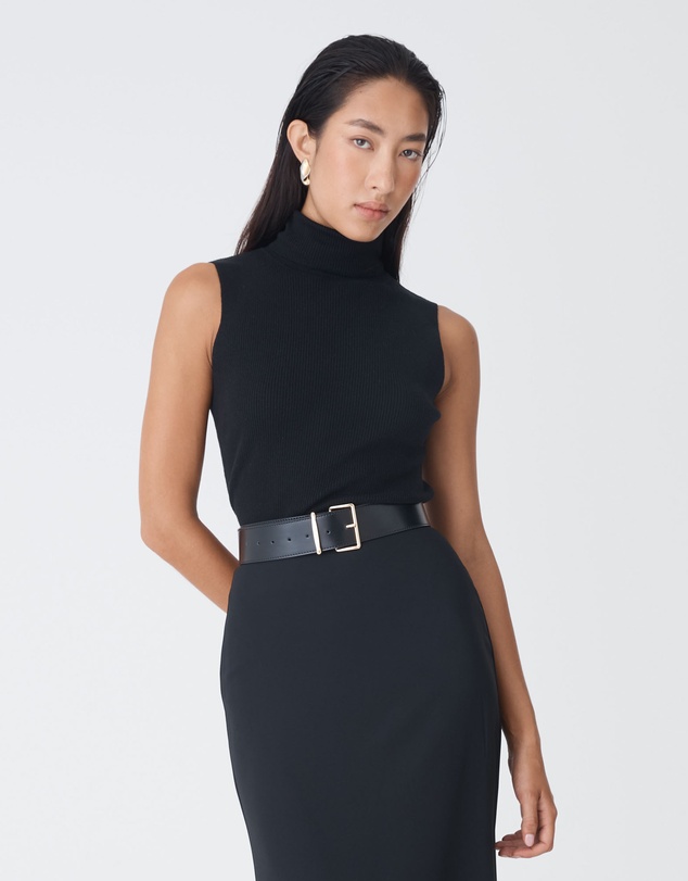 Forcast - Suzie Turtleneck Rib Knit Top