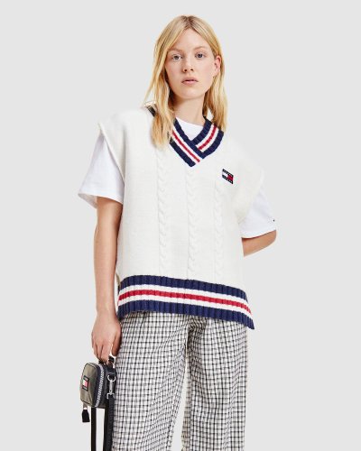 Tommy Badge Oversized Sleeveless Vest