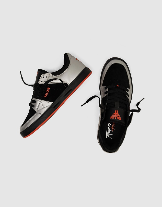 Fallen Footwear - Fallen Footwear Men Trooper Orange Fluro Chris Cole Shoes Black/Silver