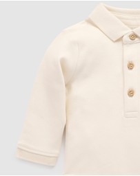 Purebaby - Thick Polo Shirt Bodysuit -Kids-Babies