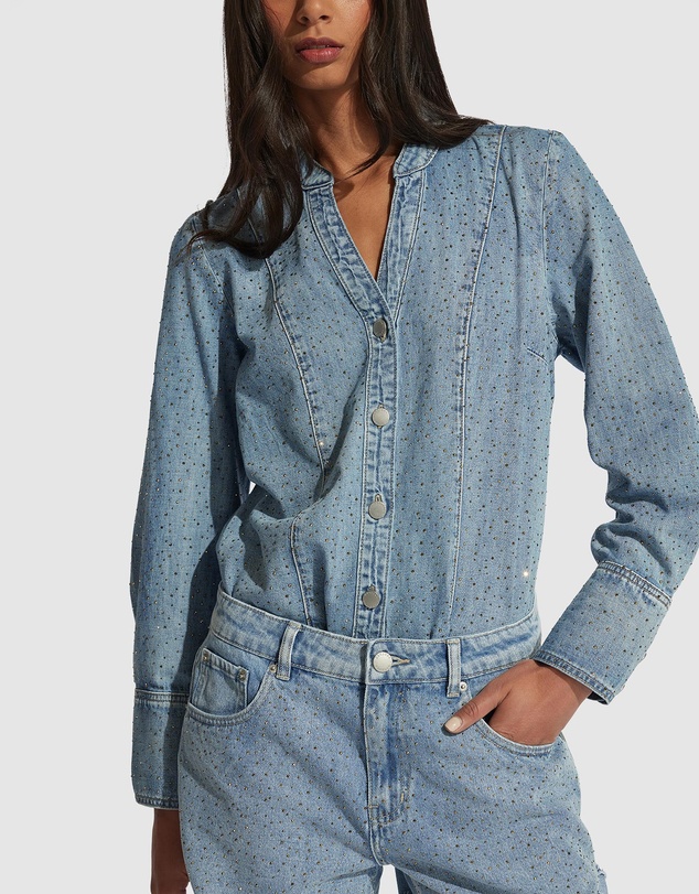 Decjuba - Isabel Rhinestone Denim Shirt