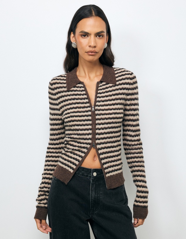 AERE - Baya Stripe Knit Top
