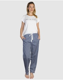 Sant And Abel - Women's Hepburn Gingham Navy Long PJ Pants