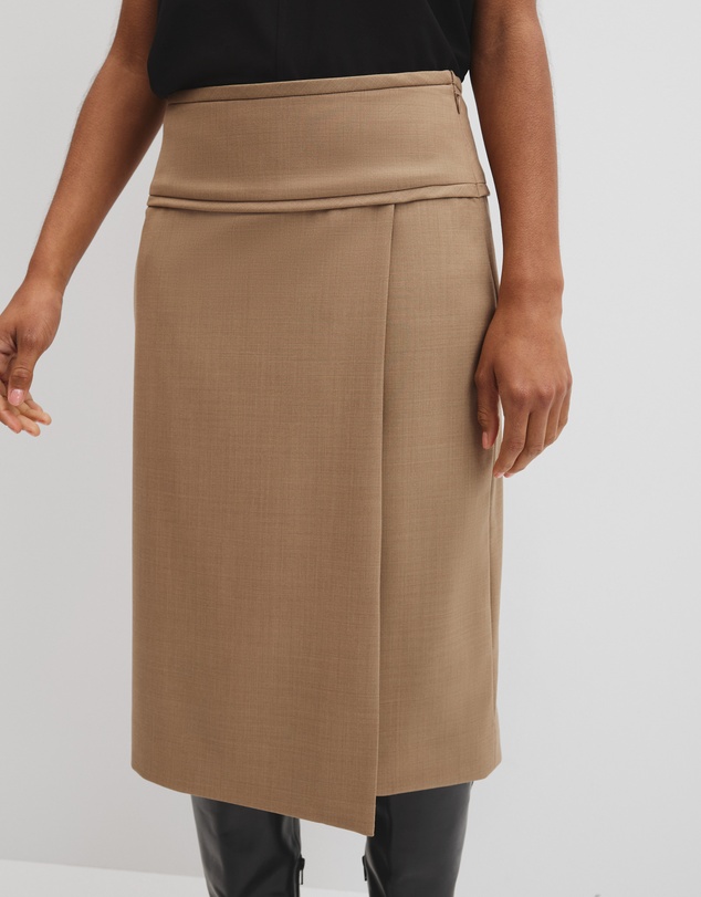 Country Road - Wool Blend Wrap Skirt
