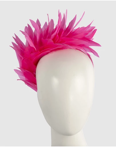 Max Alexander - Modern Hot Pink Racing Fascinator