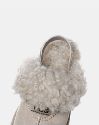 EVERAU - Australian Shepherd Ugg Waffle Curly Platform Cow Suede Upper House Shoes