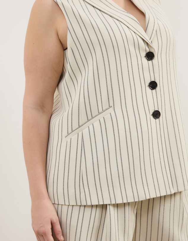 Atmos&Here Curvy - Dune Stripe Longline Vest