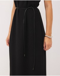 Calli - Mila High Neck Crepe Maxi Dress