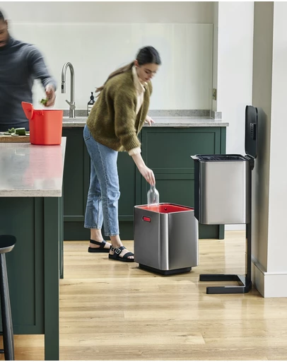Joseph Joseph - Totem Max 60L Waste Separation & Recycling Unit (Stainless Steel)