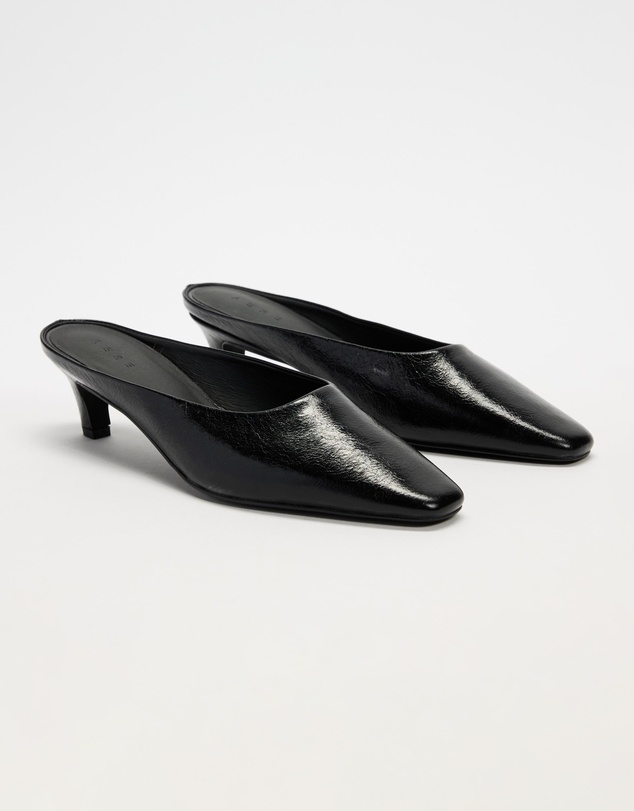 AERE - Tala Heeled Leather Mules