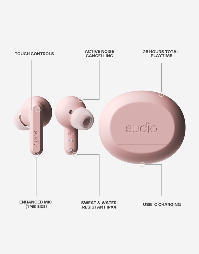 Sudio - A3 Pro - True Wireless Bluetooth 5.4 Headphones/Earbuds, Active Noise Cancelling