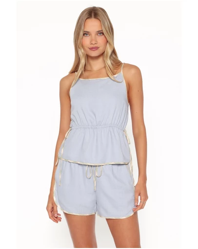 Petal & Pup - Bettie Top - Light Blue Linen